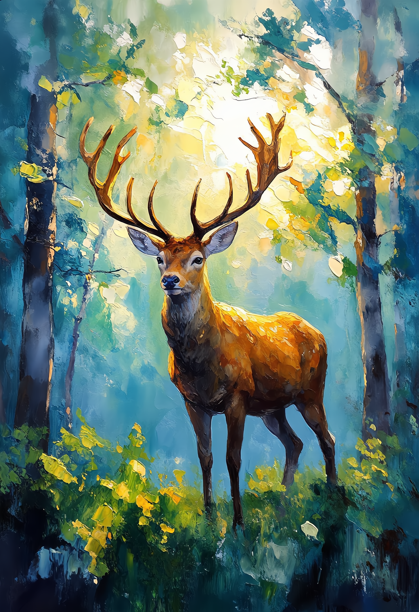Deer in the Forest | High Quality Wall Art