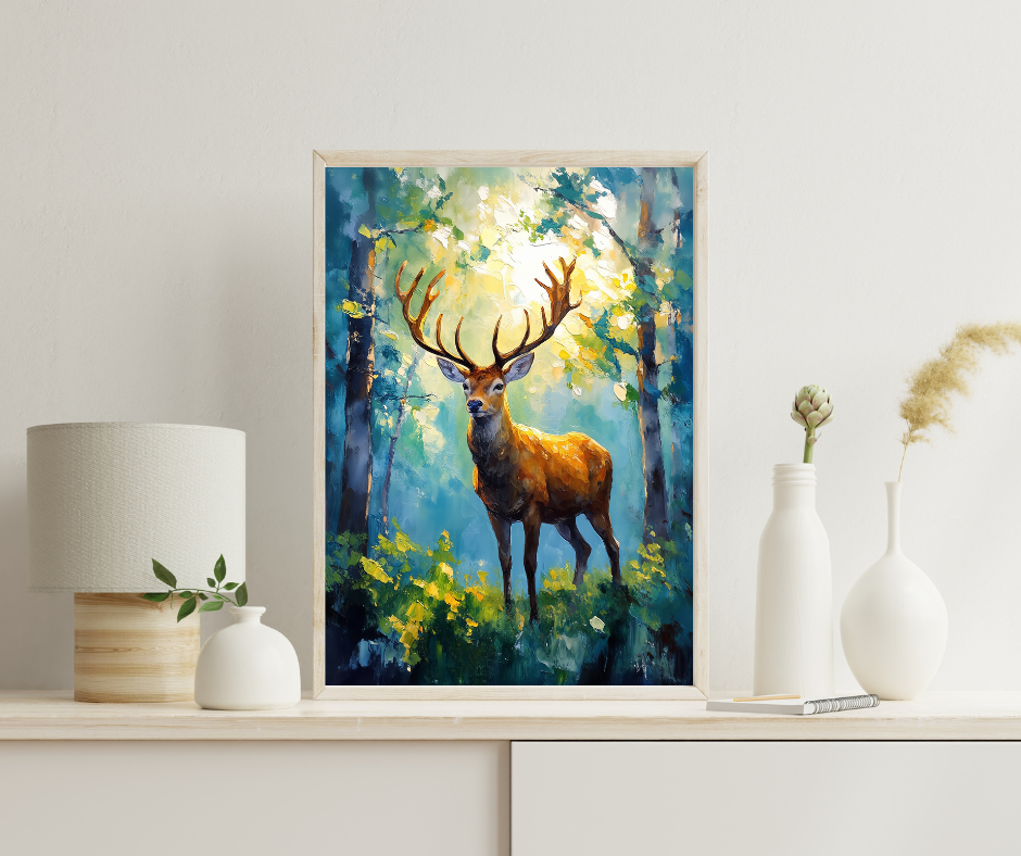 Deer in the Forest | High Quality Wall Art