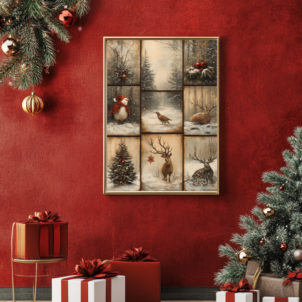 Vintage Christmas Scenes: Collage