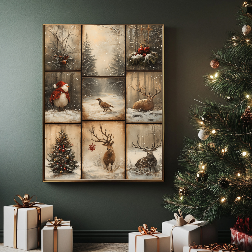 Vintage Christmas Scenes: Collage