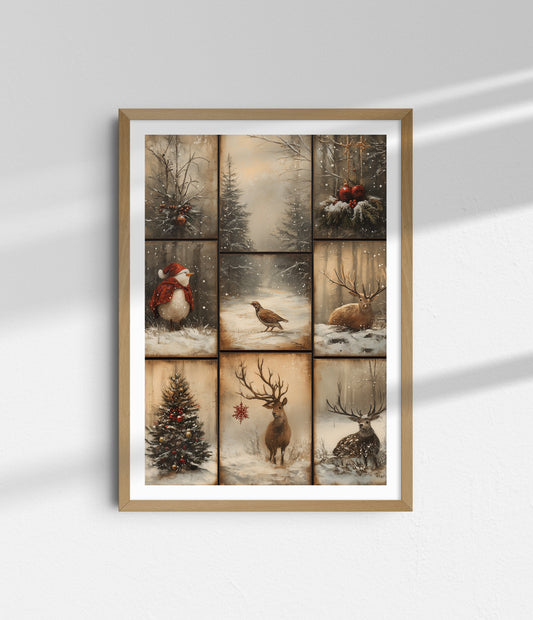 Vintage Christmas Scenes: Collage